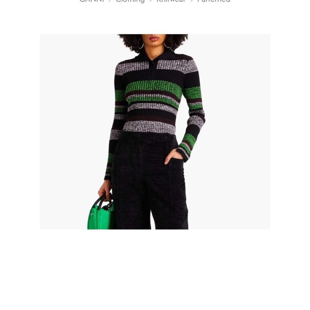 Ganni Multicolor Striped Sweater Size Medium - Picture 1 of 6